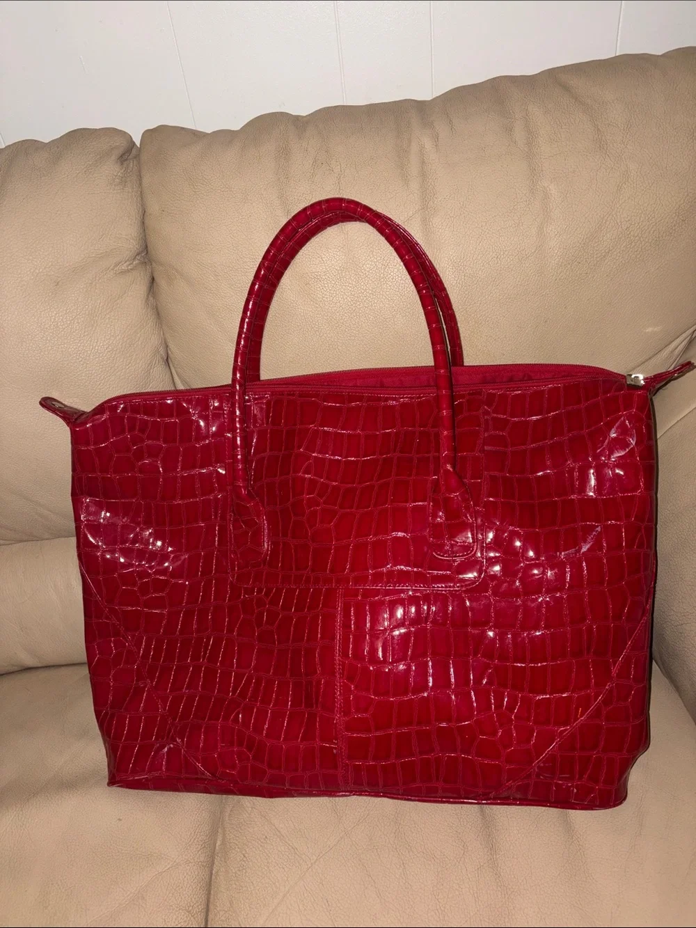 Elizabeth Arden Red Croc-Embossed Tote